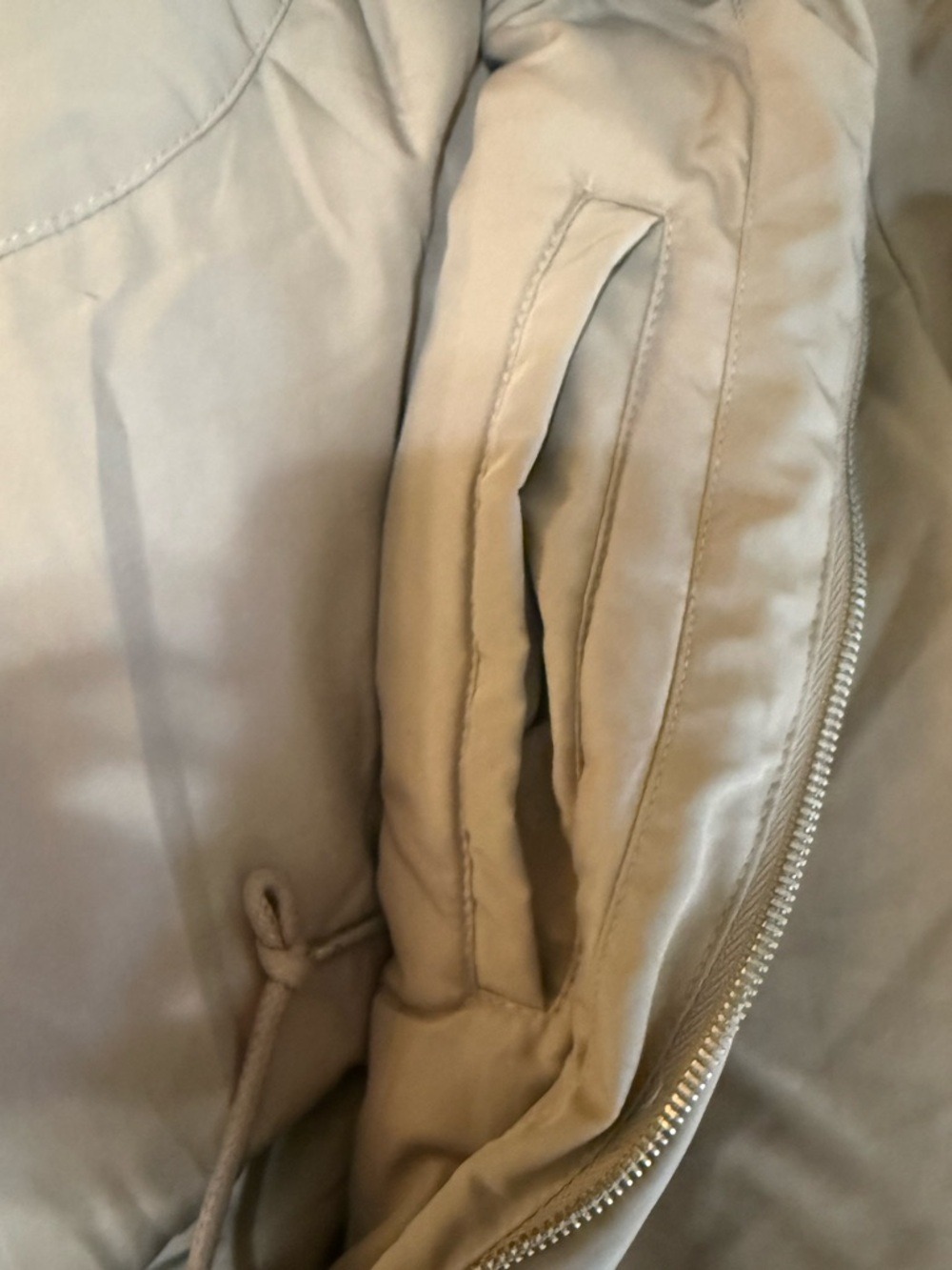 Zara Men’s Padded Trench Coat Beige Medium Zip Button Overcoat Jacket NWT - Picture 6 of 15
